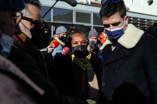 Déplacement de Christine Taubira, candidate à la présidentielle, sur le thème des migrations à Briançon (Hautes-Alpes)