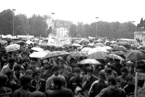 La Marche des Beurs lors de son passage à Lyon.