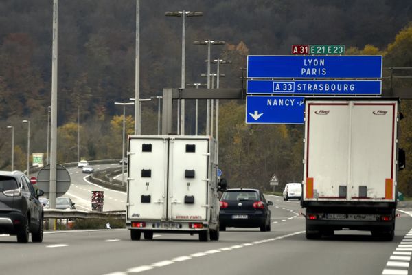 Autoroute A31, sortie numéro 20 "Nancy-centre", novembre 2019.