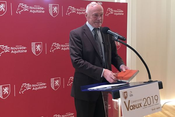 Alain Rousset lors de ses voeux à la presse, vendredi 11 janvier 2019.