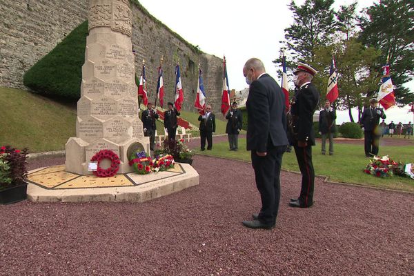 Dieppe le 19 août 2020 : cérémonie en hommage aux combattants du raid anglo-canadien.