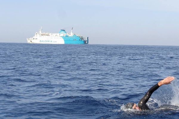 Christophe Corne dans le détroit de Gibraltar