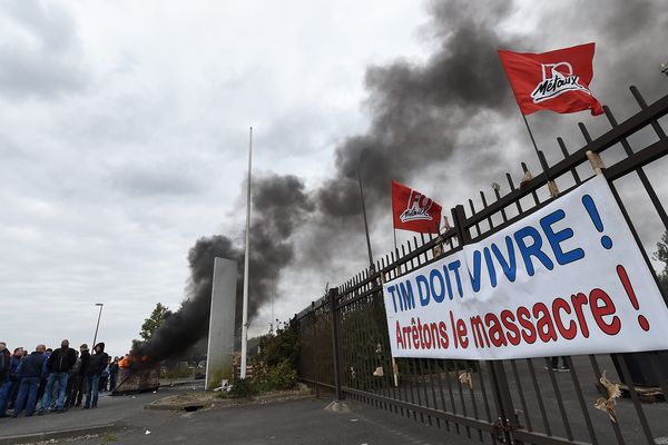 Lors du blocage de l'usine, fin avril. 