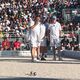 L'équipe Quintais, Suchaud, Jouffre lors de sa finale de La Marseillaise à pétanque, mercredi 3 juillet 2024.