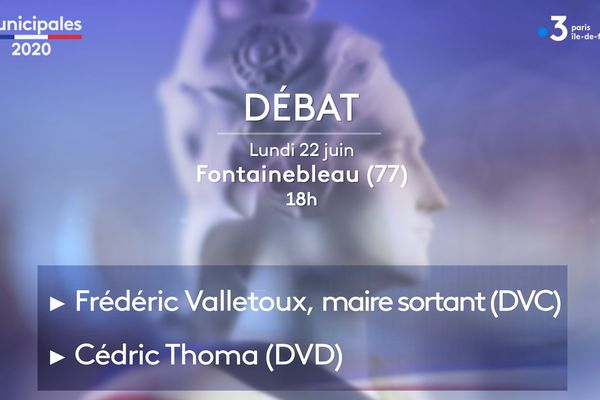 Les candidats à Fontainebleau (Seine-et-Marne) Frédéric Valletoux et Cédric Thomas débattent ce lundi 22 juin.