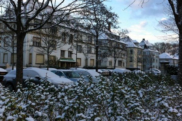 les flocons dimanche matin à Strasbourg