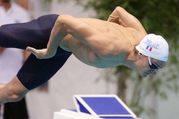 Yannick Agnel au départ du 100 mètres en août 2013