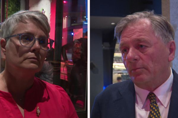 Anne Brugnera et Cyrille Isaac-Sibille, députés Renaissance et Modem, dépités par les résultats des élections européennes