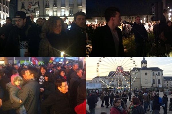 Lors des rassemblements en hommage aux victimes de l'attaque contre Charlie Hebdo le mercredi 7 janvier 2015