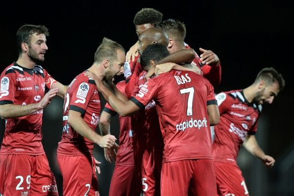 Les Guingampais heureux à l'issue de leur victoire (0-1) à Angers -  29/09/2018