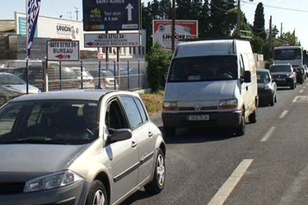 Embouteillages sur la N113 vers Montpellier - 22 mai 2015