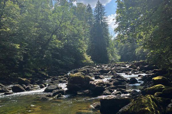 Le Doubs, début août 2024, près du Saut du Doubs