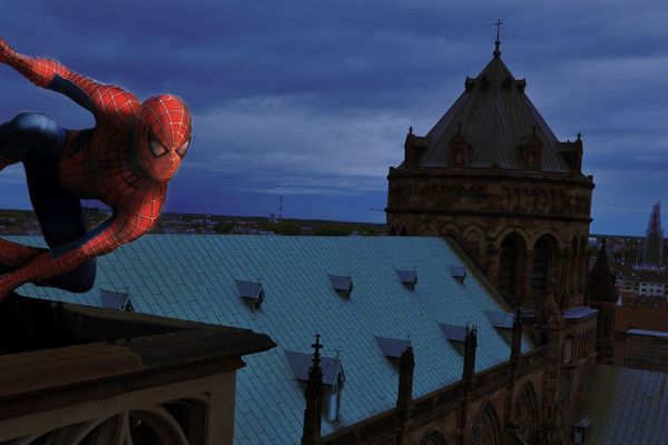 Les quatre jeunes, surpris alors qu'ils escaladaient Notre-Dame de Strasbourg, étaient déguisés en Spiderman.