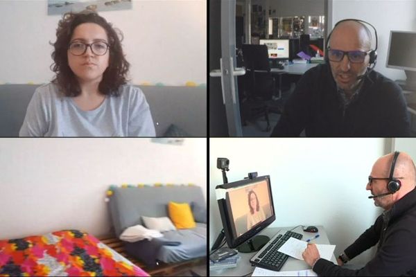 Pour respecter scrupuleusement les mesures de sécurité, Laurent Vincensini a interrogé Sandra Luciani grâce à des webcams, sans sortir de la rédaction de France 3 Corse