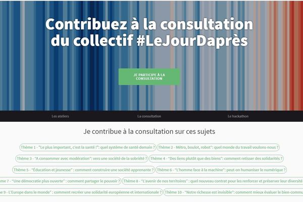 Le site internet a été mis en ligne ce matin. Il sera consultable et enregistrera les contributions jusqu'au 4 mai 2020