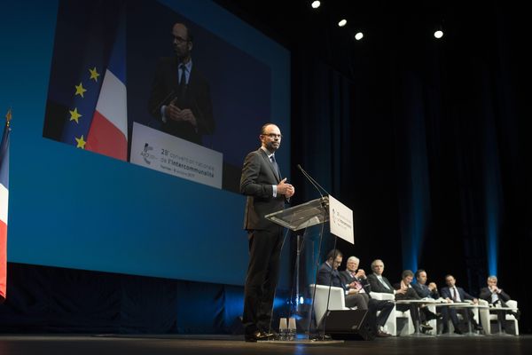 Le Premier ministre, Édouard Philippe à la Cité des Congrès de Nantes.