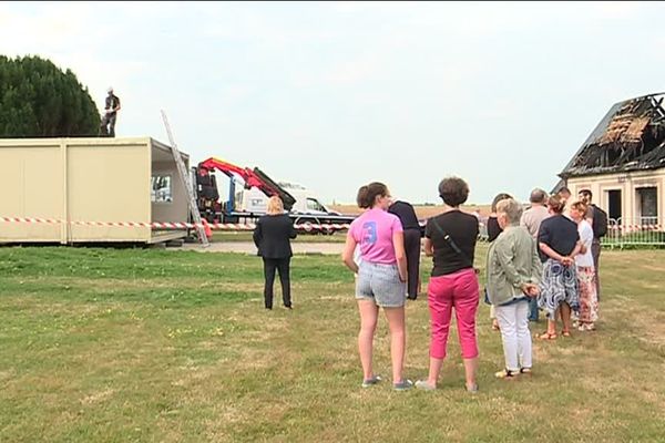 24 juillet 2018- Arrivée des locaux provisoires de la mairie de Brétigny (Eure) 