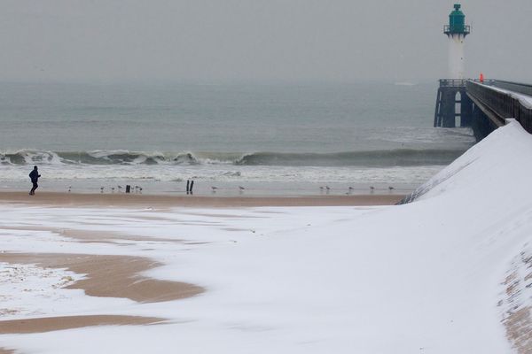 Neige sur Calais le 2 mars 2018