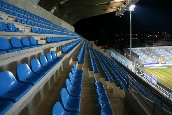 L'enceinte vide du stade Armand-Cesari de Bastia (Ligue 1)