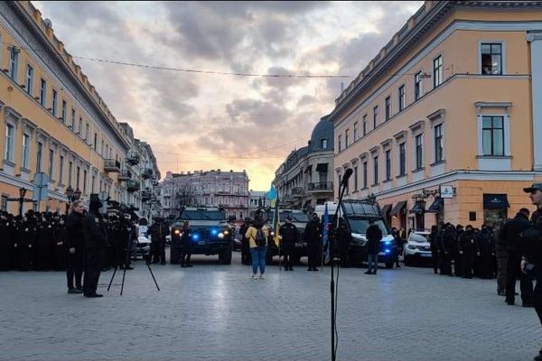 L'armée ukrainienne à Odessa le 23 février 2022