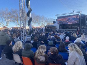 Le grand écran installé place Saint-Nicolas à Bastia.