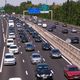 Des embouteillages sur l'autoroute A7 près de Valence (Drôme) le 17 juillet 2022.