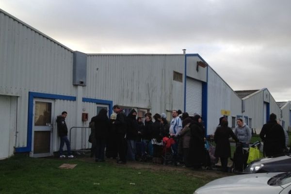 Beaucoup de monde ce matin aux Restos du Coeur de Saint-Herblain