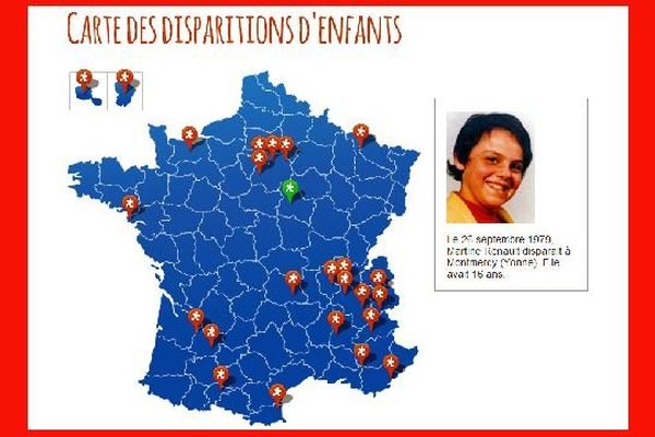 Un site internet a publié une carte des enfants disparus, sur laquelle figure une adolescente de l’Yonne disparue en 1979.