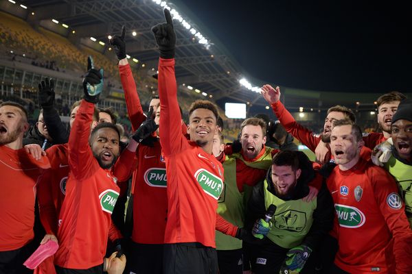 Les Herbiers le soir de leur qualification pour la 1/2 finale de la Coupe de France