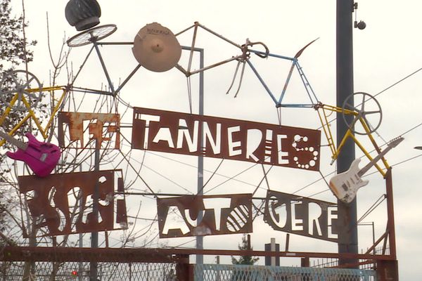 L'entrée des Tanneries, un espace autogéré de Dijon (Côte-d'Or).