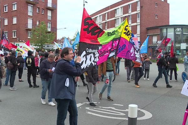 Des militants lors de la manifestation anti-RN du 15 juin, à Amiens