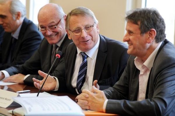 Alain Rousset, Gérard Vandenbroucke et  Jean-François Macaire lors d'une précédente réunion de travail en décembre à Limoges