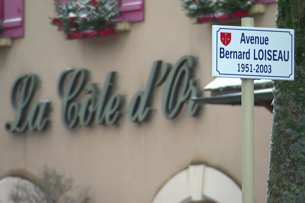 La nouvelle Avenue Bernard-Loiseau, en arrière plan, Le Relais Bernard Loiseau "La Côte d'Or"