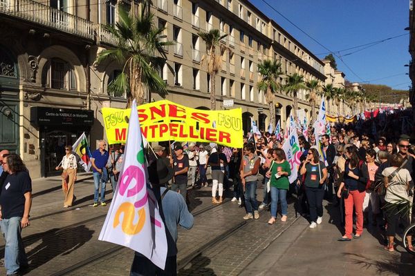 Environ 6000 personnes selon les syndicats ont participé à la manifestation à Montpellier.