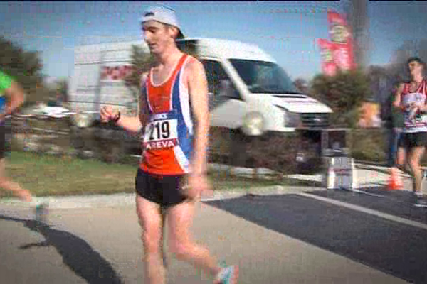 Fabian Fesselier à l'arrivée du 20km marche