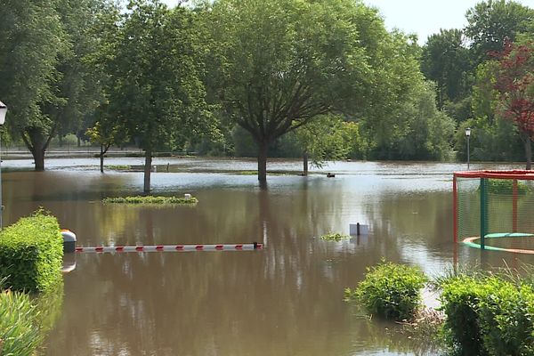 Inondations à Guignicourt dans l'Aisne, le 20 juillet 2021.