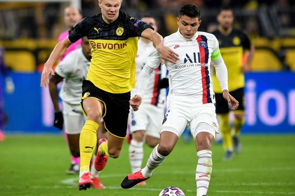 Thiago Silva, lors du 8e  de finale aller du PSG face au Borussia Dortmund.