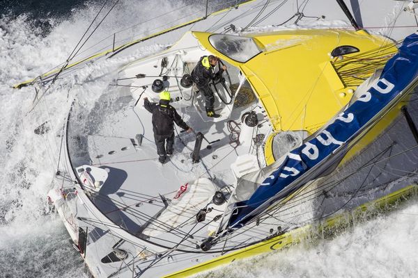 Thomas Ruyant et Adrien Hardy sont deuxièmes de la Transat Jacques Vabre, sur leur Imoca "Le Souffle du Nord"