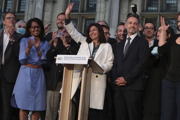 Anne Hidalgo au soir de sa victoire à Paris.