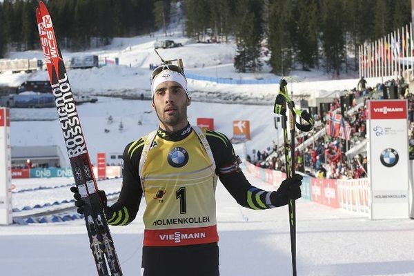 Le Catalan Martin Fourcade après sa belle victoire sur le 20km d'Oslo - 12 février 2015