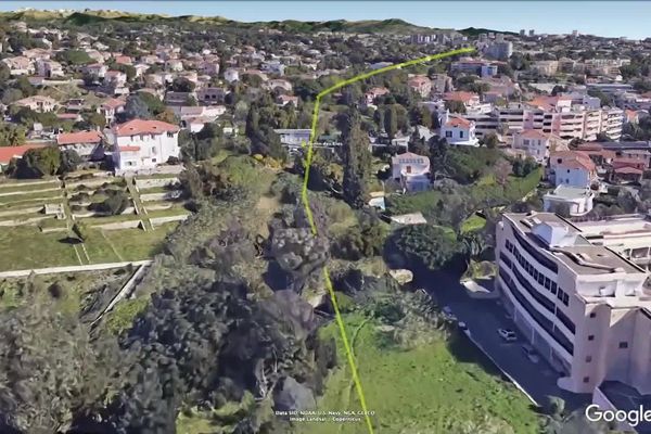 Le tracé de la future déviation Cannes Antibes, dont le chantier a déjà commencé.