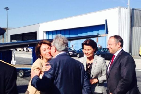 Arrivée de Marisol Touraine à l'aéroport de Limoges Bellegarde