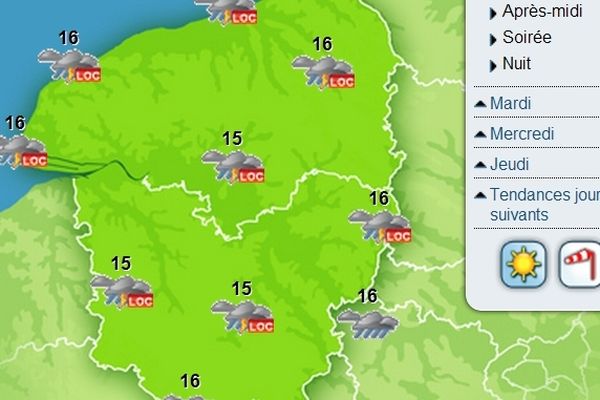 Des pluies localement orageuses sont encore prévues sur la région.