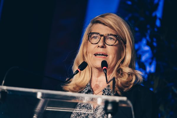 Dominique Faure au congrés des maires de la Somme le 28 mars 2024.