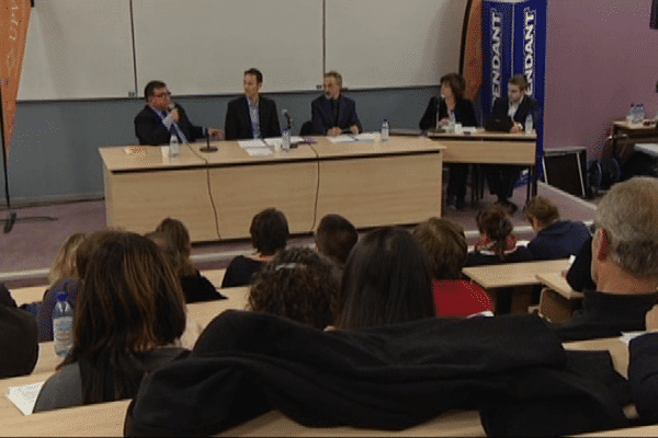 Les politiques ont passé le grand oral à l'université. Perpignan le 11 février 2014.