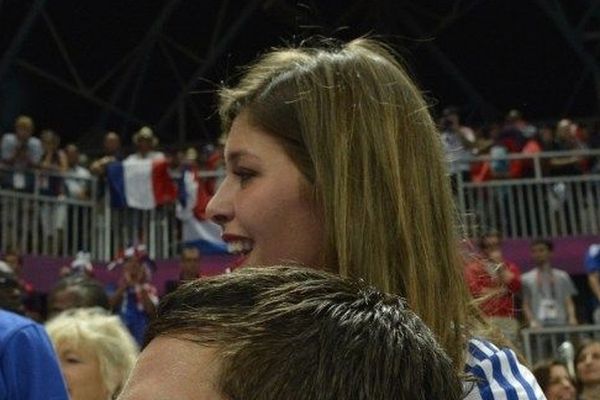 La compagne de Nikola Karabatic, Géraldine Pillet, lors des J.O. de Londres en août 2012