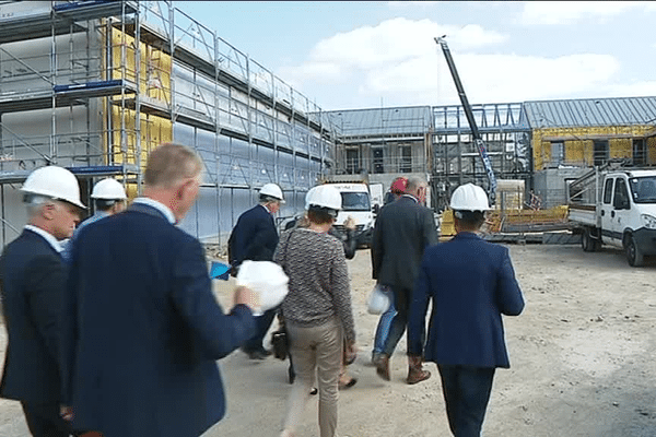 Visite de chantier, en présence des élus de la Nouvelle Aquitaine.