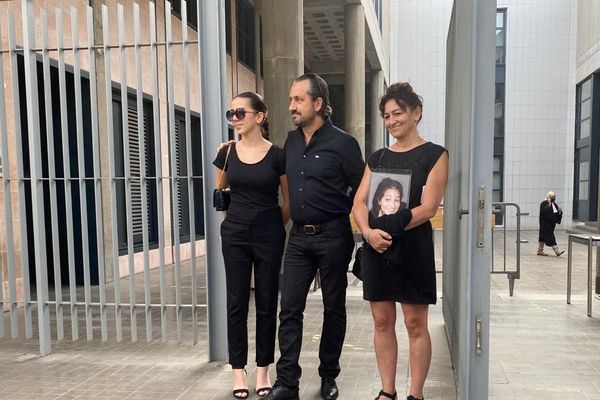 Julia Brun's family at Draguignan criminal court this Tuesday