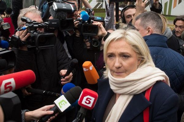 Marine Le Pen, à Hénin-Beaumont ce dimanche.