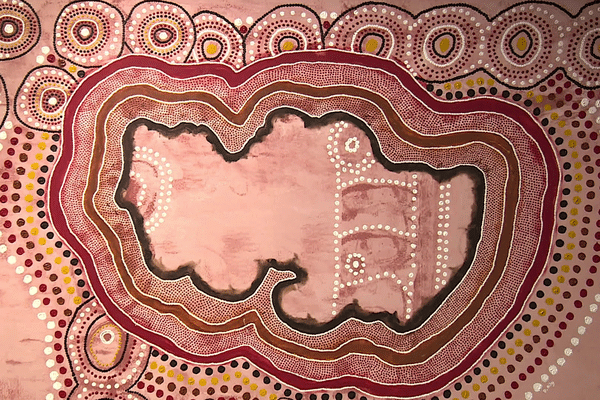 Toile aborigène exposée à la FIAA